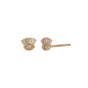 EFB54273. 14K Solid Gold Diamond Eye Studs